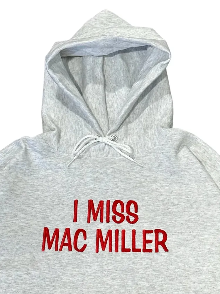💥LAST DAY SALE 50% OFF💥I Miss Mac Miller Custom Embroidered Ash Gray Hoodie