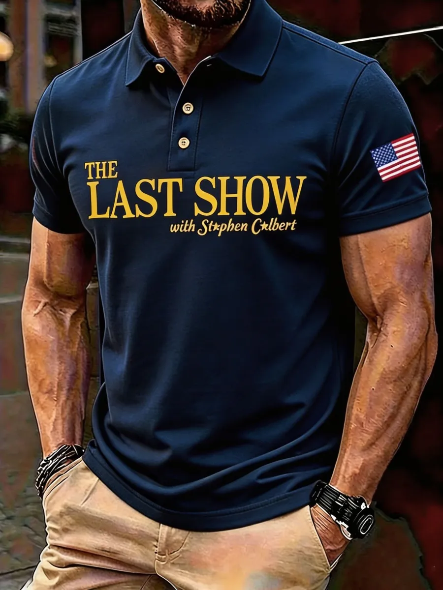 Men's Retro Last Show Lover Print Polo Shirt