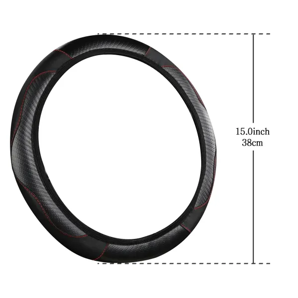 Black Synthetic Fiber Anti-Slip Steering Wheel Cover