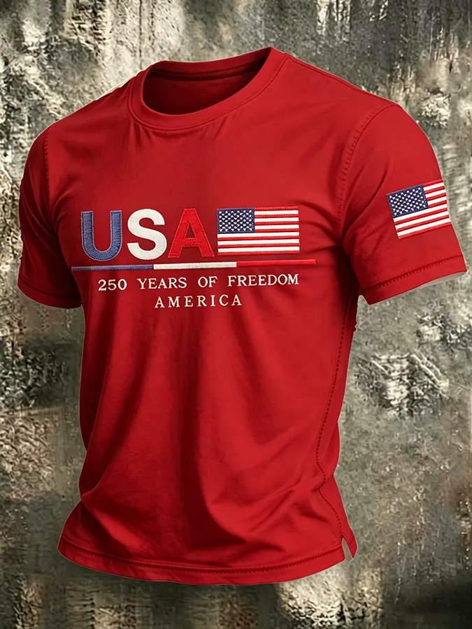 250Th Anniversary Embroidered Printed Round Neck T-Shirt In The United States