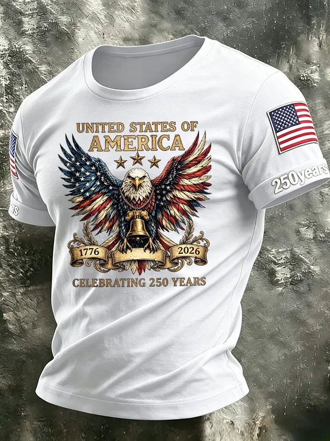 Men'S America Flag Printed Casual T-Shirt