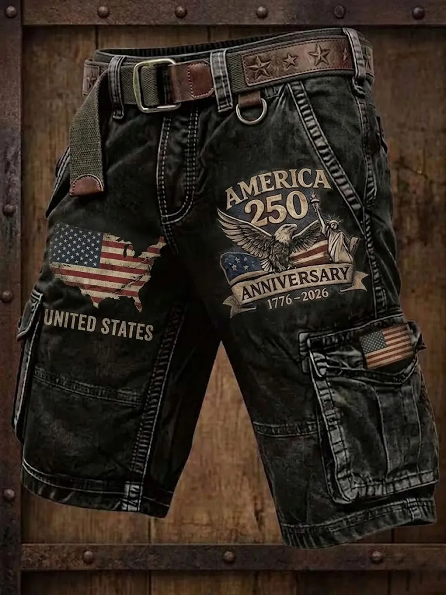 American 250Th Anniversary Printed Cargo Shorts