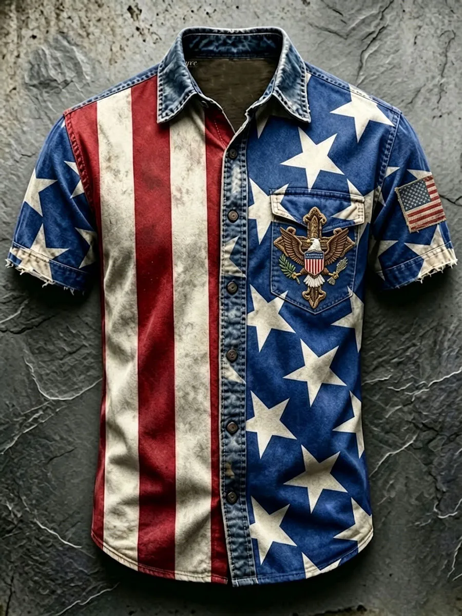 Men'S 250Th Anniversary National Faith Print  Shirt