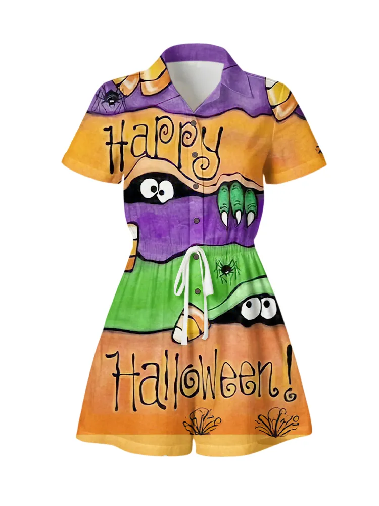 Women'S Artistic Casual Animation Splicing  Jumpsuit