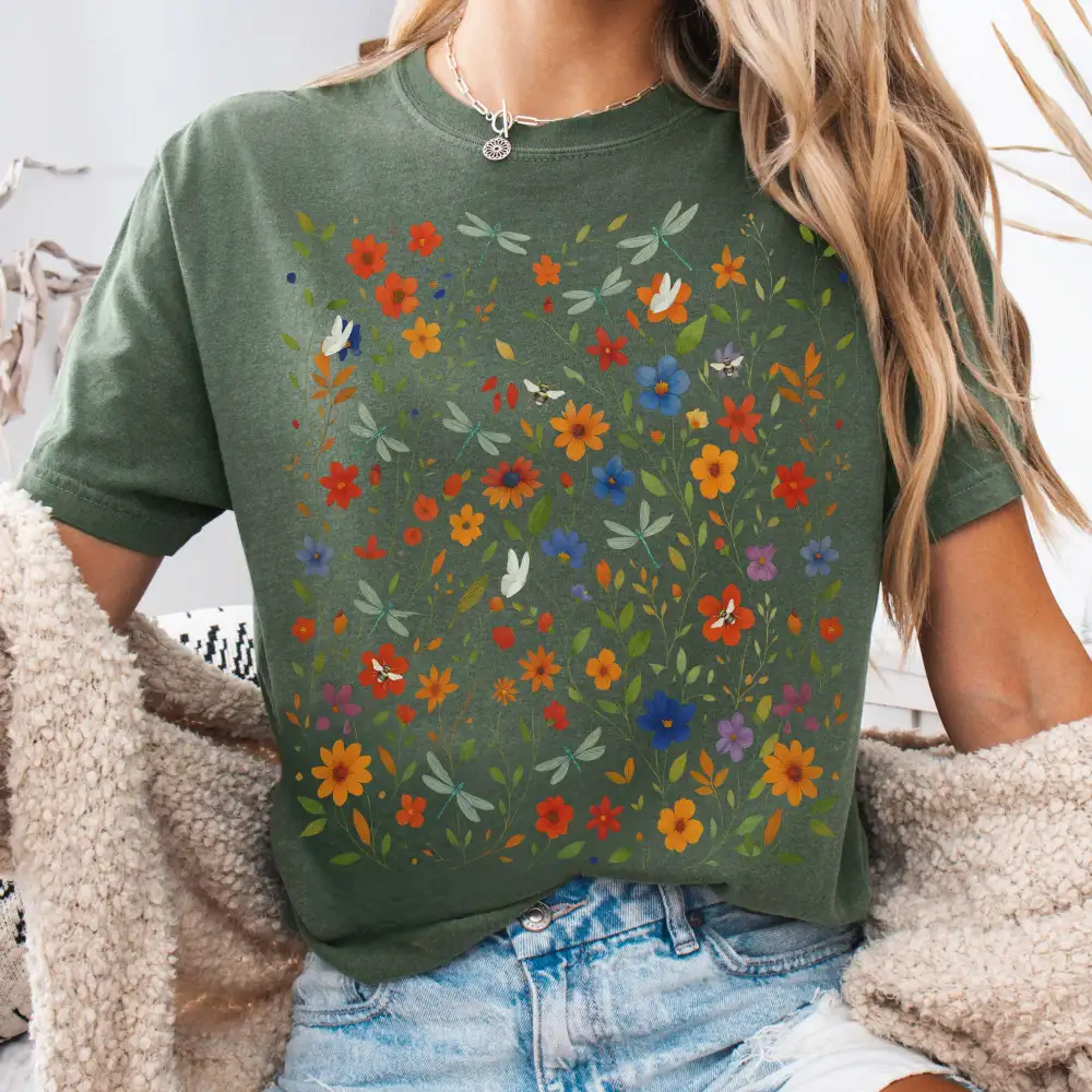 Dragonfly Wildflowers T-Shirt