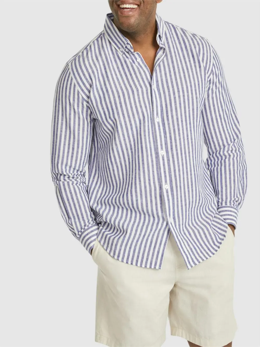 Men's Versatile Striped Long Sleeve Shirts