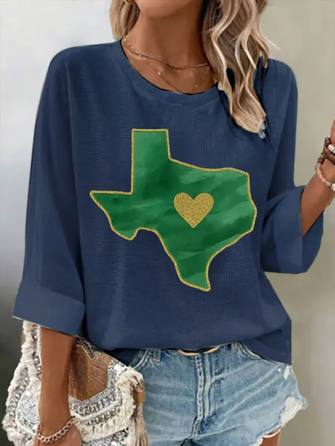 Women Retro Prayers For Camp Mystic Texas Strong Print Blouse