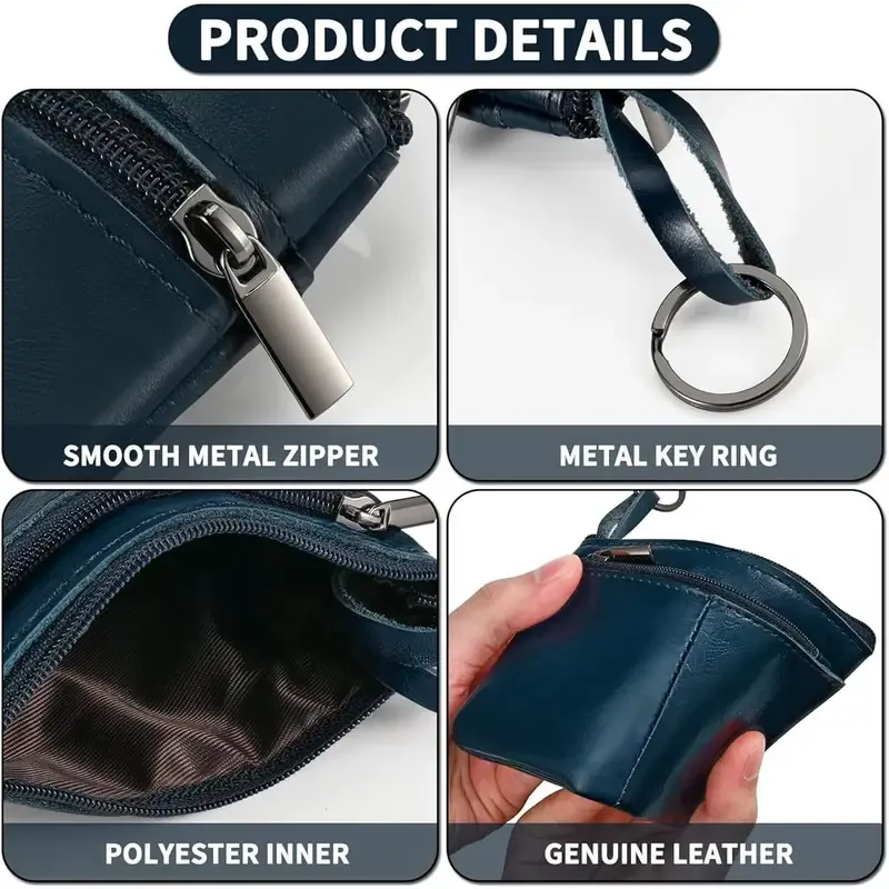 Women's Dark Blue Leather Wallet
