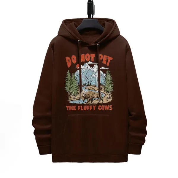 DO NOT PET THE FLUFFY COWS PATTERN PRINTED HOODIE