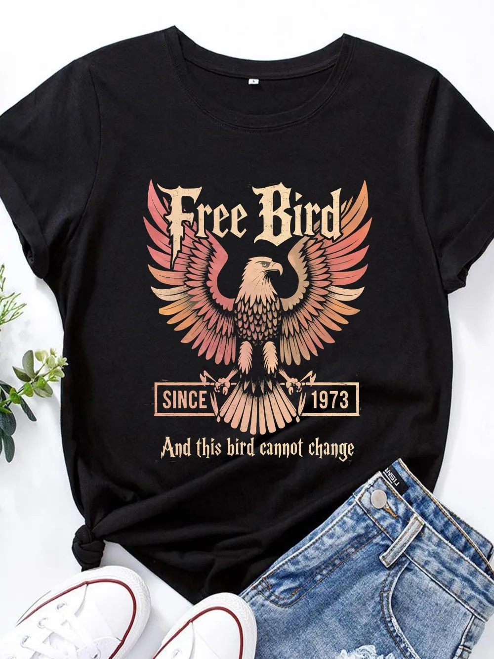 Free Bird  Lady Crew Neck T-Shirt