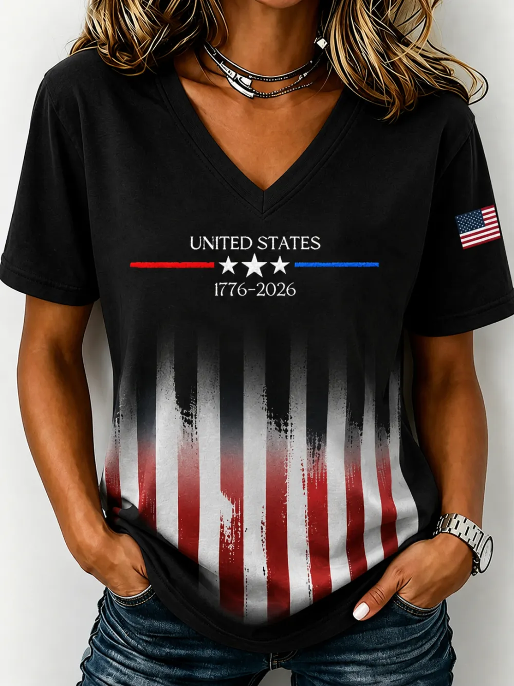 Women's U.S. Founding 250th Anniversary V-Neck T-Shirt