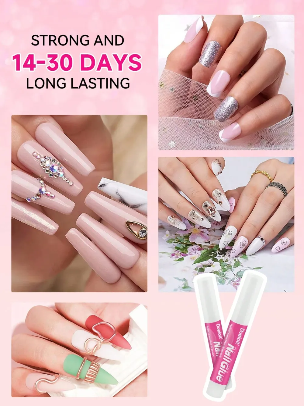 Nailhour 10/20/50/100pcs Nail Glue For Nail Tips & Press-On Nails (2g/pcs)