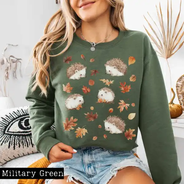 Cute Hedgehogs Cottagecore Sweatshirt