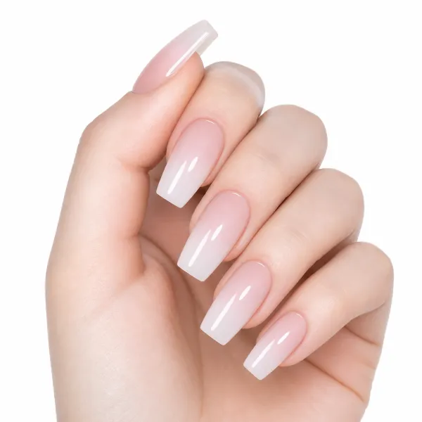 Nailhour Minimalist 24Pcs Daily Office Nude Gradient French Press On Nails
