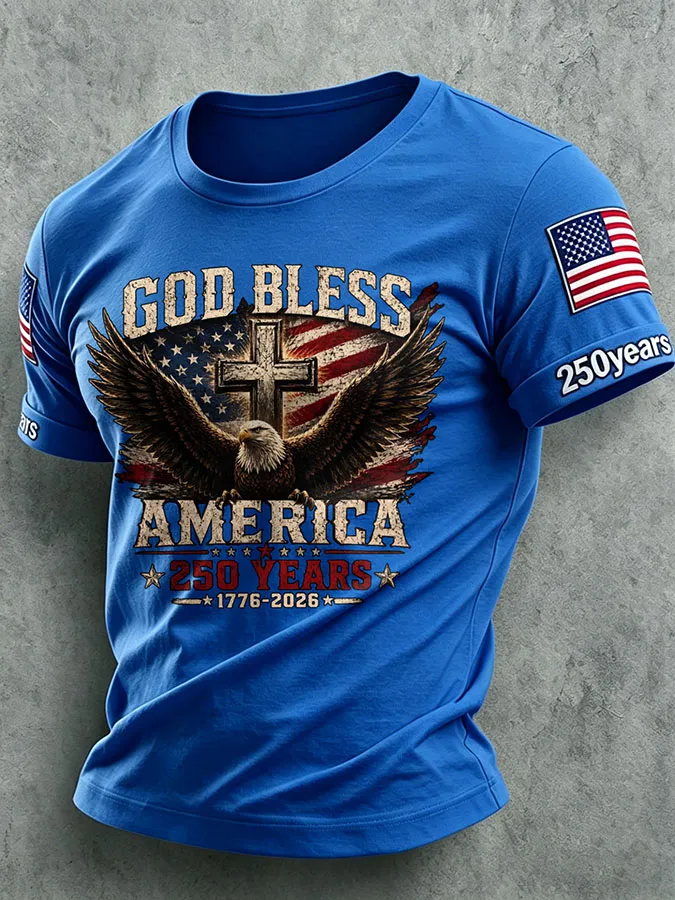Men'S America Flag Printed Casual T-Shirt