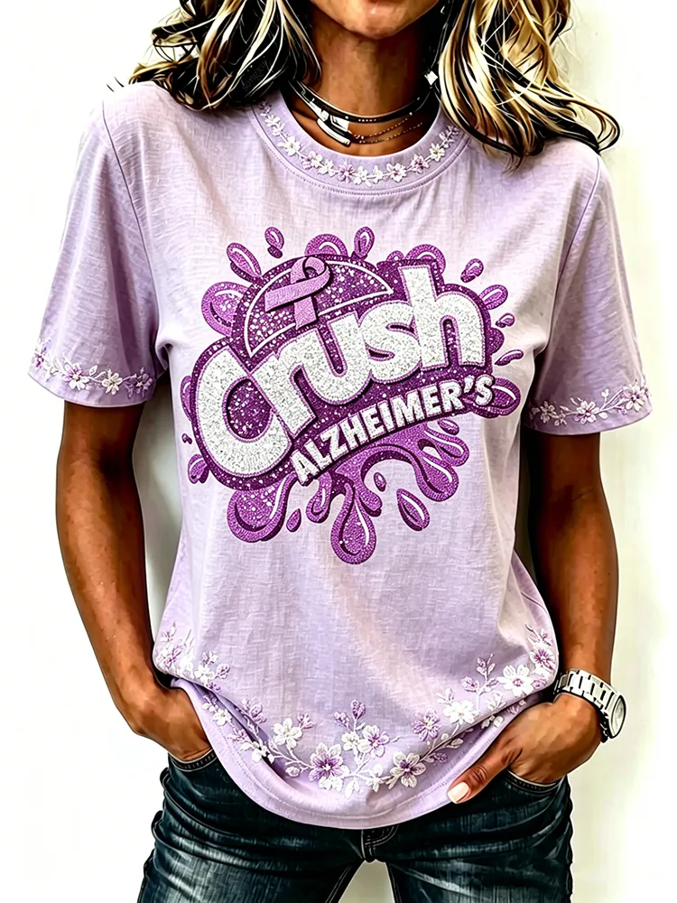 Women'S Cotton And Linen Flower Printing Top