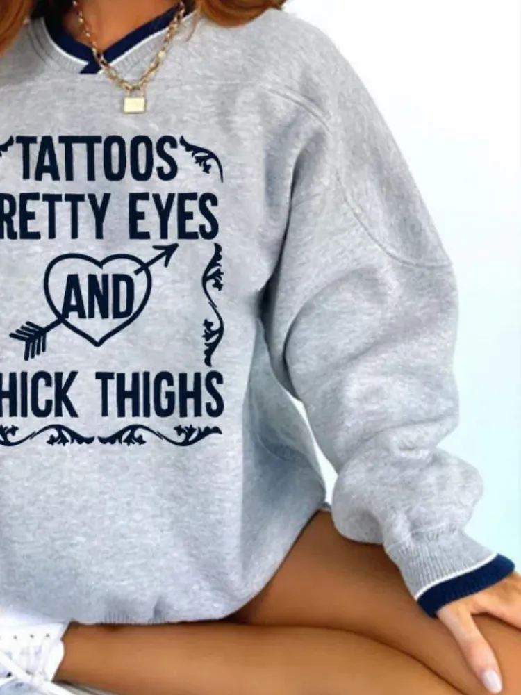 Retro Lettering Print Sweatshirt