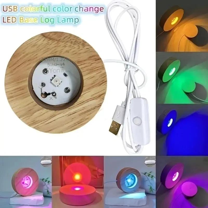 Wood LED Light Base