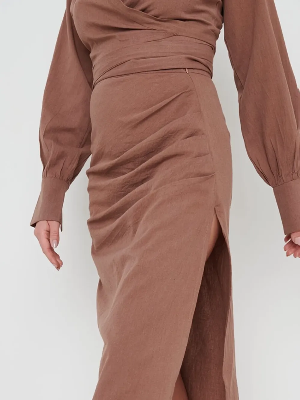 Cotton&Linen Ruched Skirt