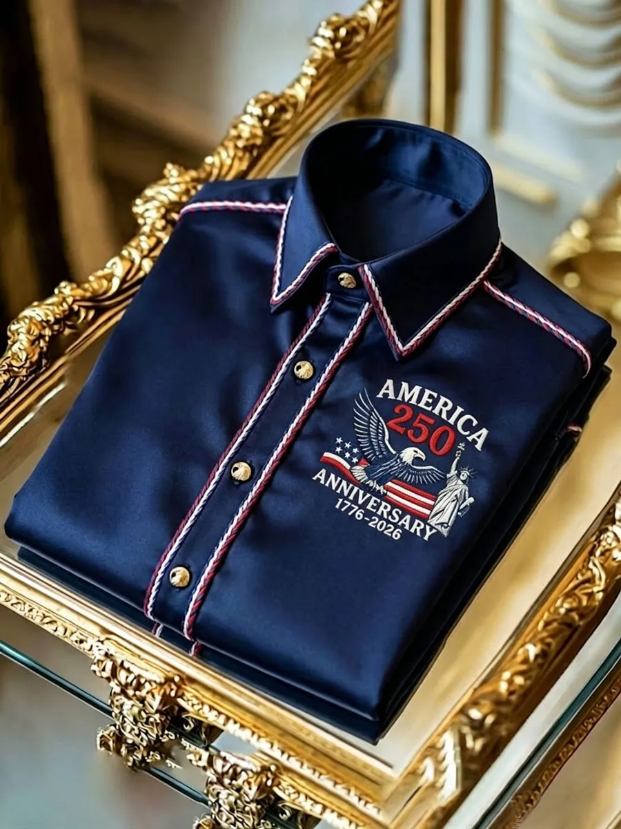 Men'S Retro 250Th Anniversary Of The United States Print Shirt