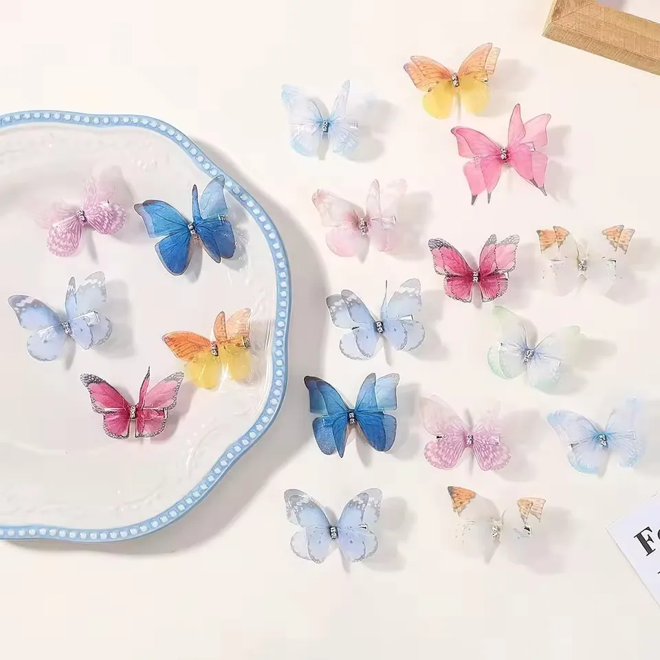 Creative Realistic Butterfly Colorful Hairpin
