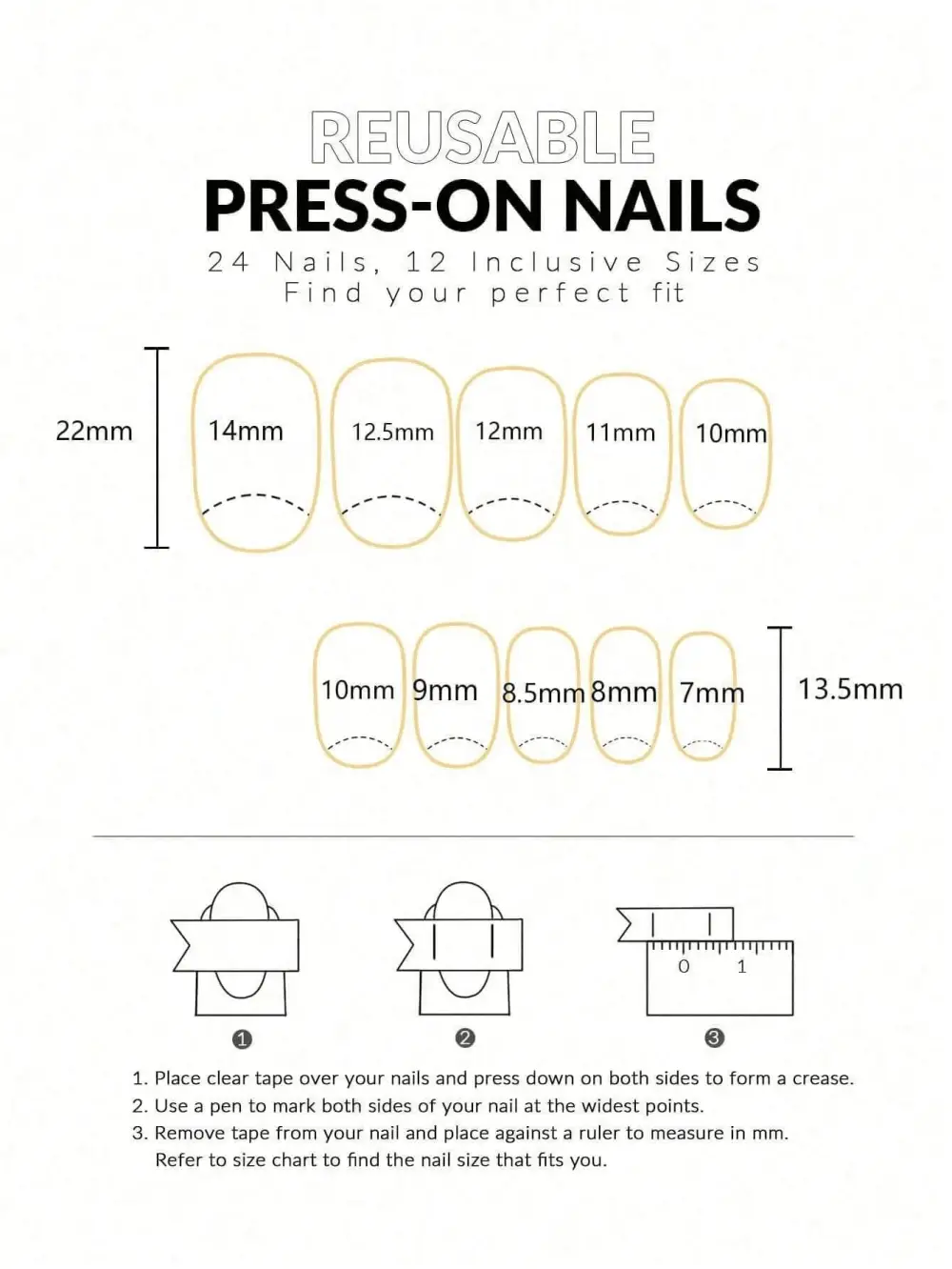 Nailhour 24Pcs French Medium Oval 3D Resin Floral Press On Nails