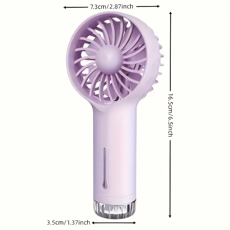 Portable Handheld Fan with Ice Mist Spray - 3 Speeds