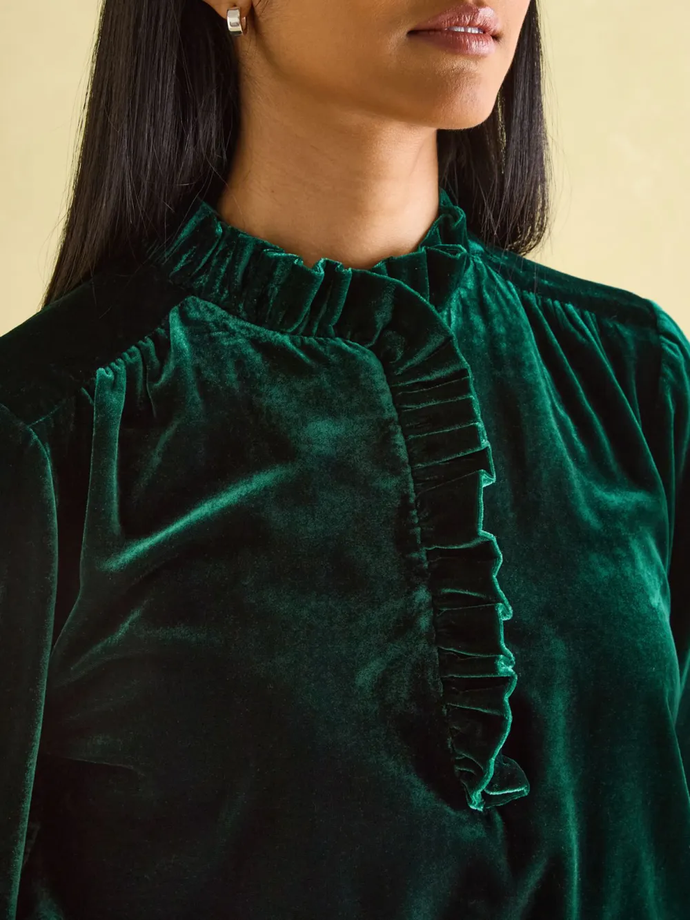 Green Velvet Blouse