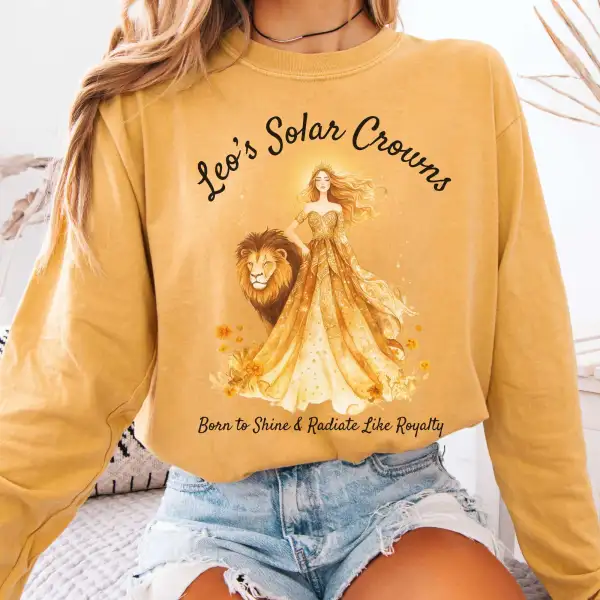 Leo's Solar Crowns Zodiac Long Sleeve Tee