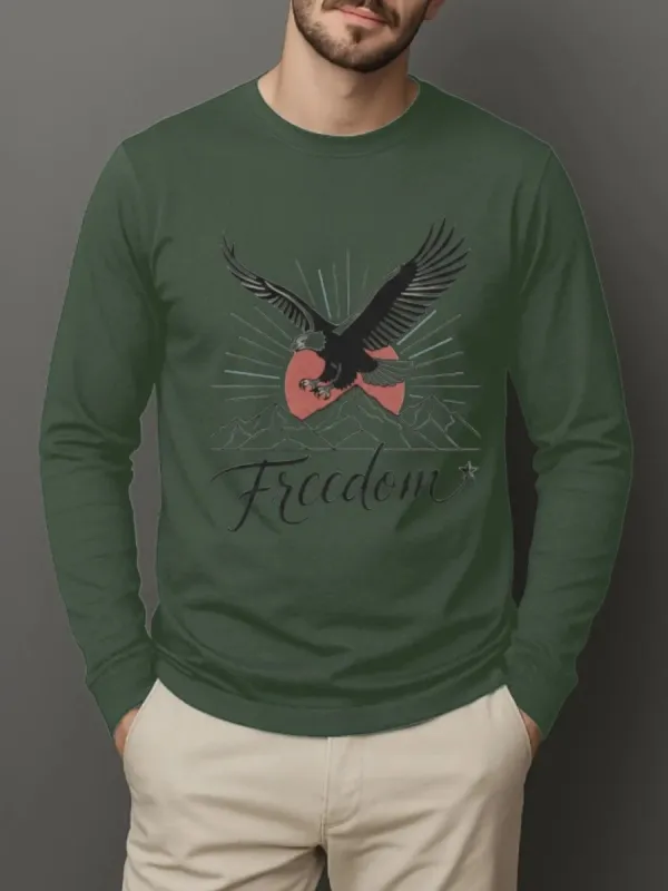 Eagle Print Long Sleeve T-Shirt