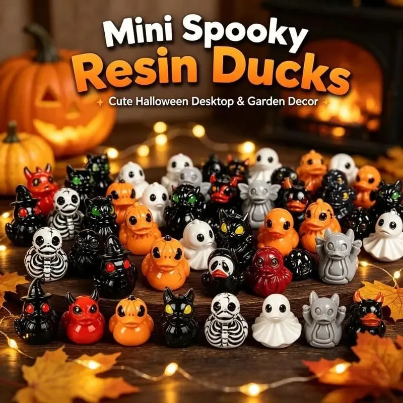 Random Mini Devil Ghost Skull Resin Ducks Cute Spooky Desktop Decor