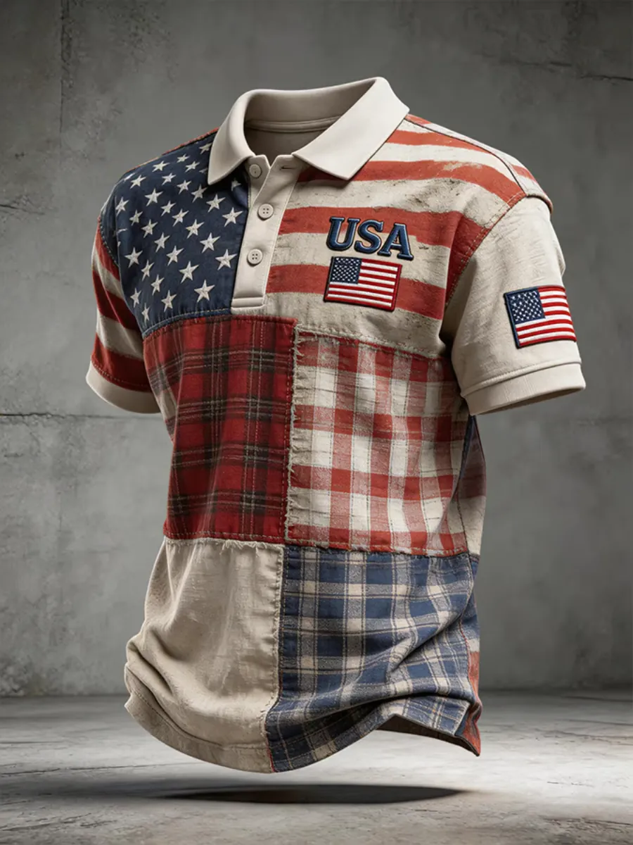 Men's 250th Anniversary Retro Casual Polo Shirt