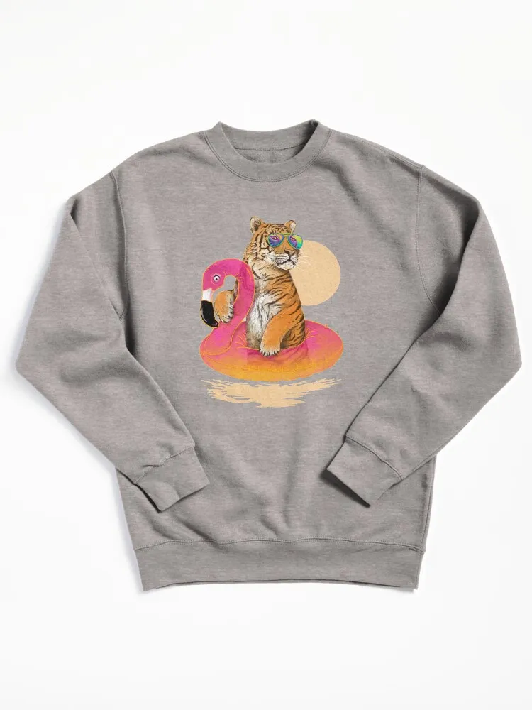 Flamingo Tiger Pullover Sweatshirt