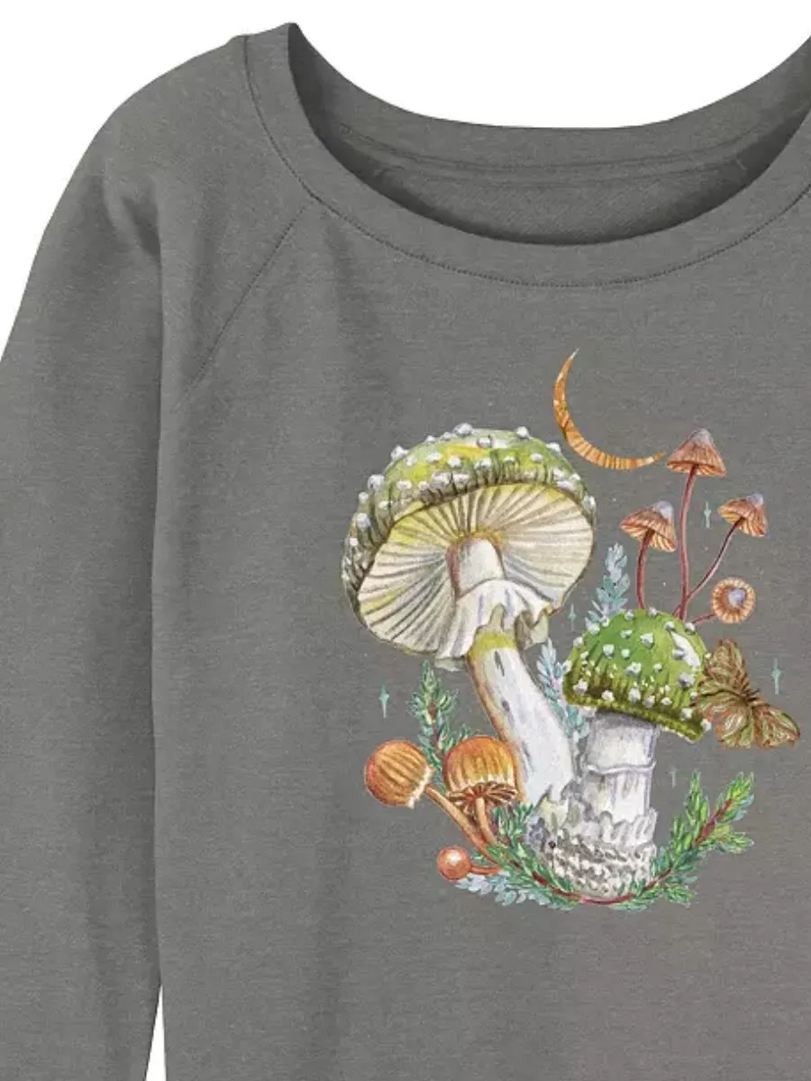 Watercolor Mushroom Prined T-Shirt