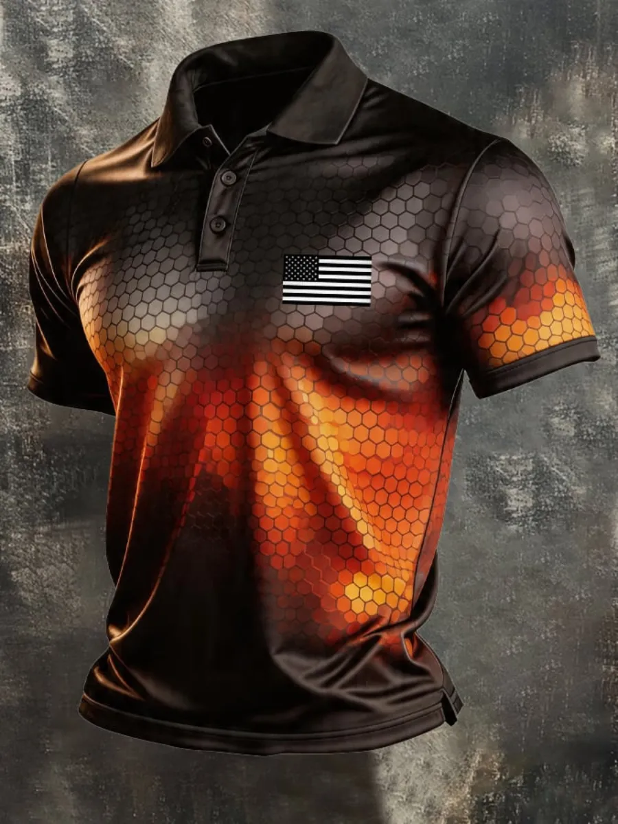 Men's 250Th Anniversary Printed Casual Polo Shirt