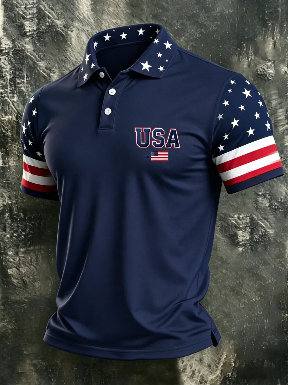 Men'S Casual 250Th Anniversary Celebration Of The Founding Of The United States, Geometric Personalized Printed Polo Shirt