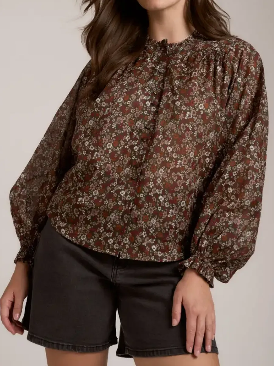 Floral Frill Detail Blouse