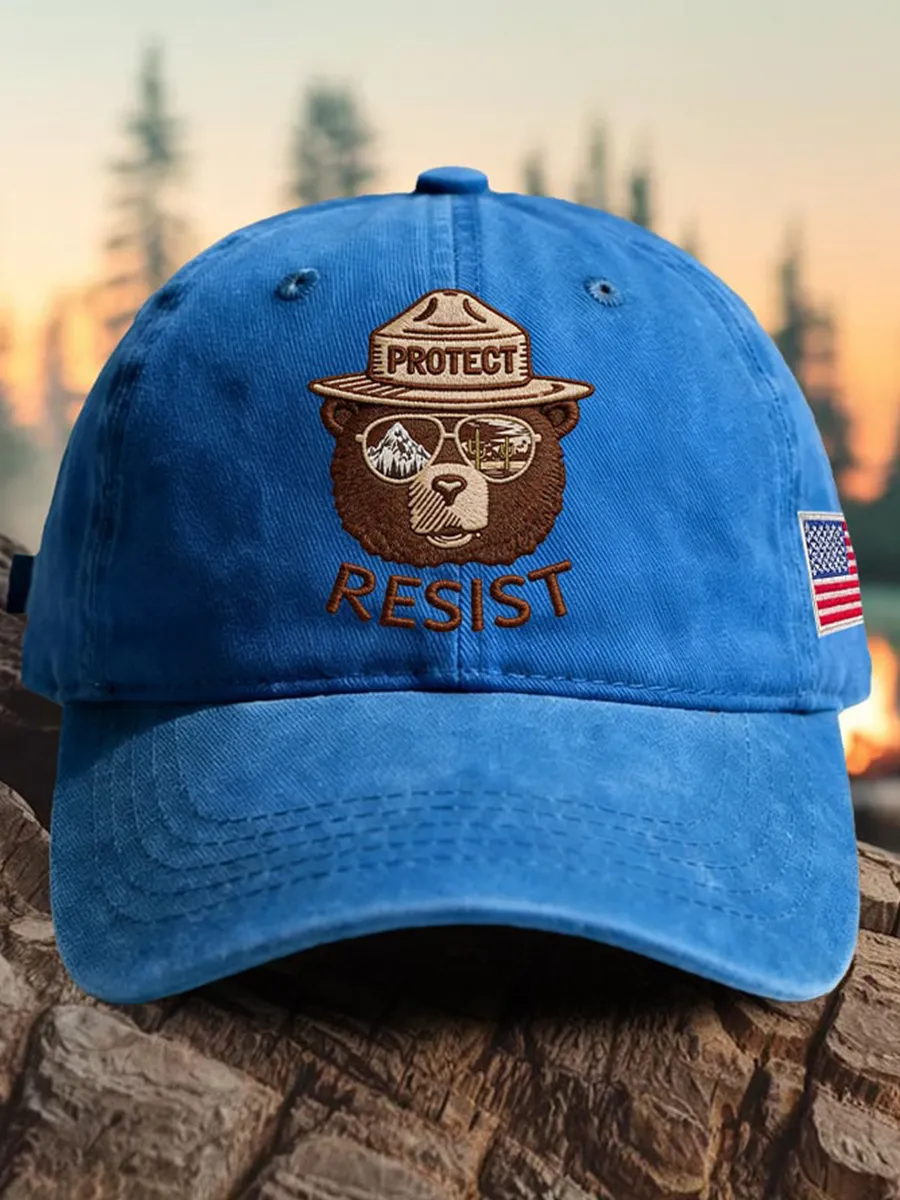 Retro Protect And Resist Print Baseball Cap