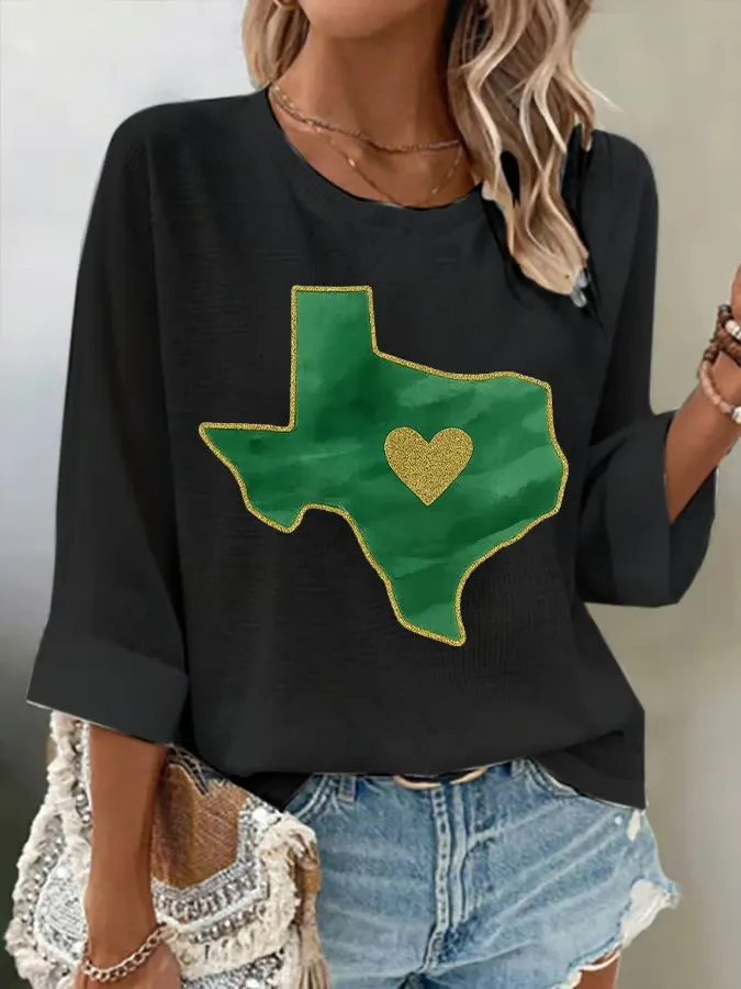Women Retro Prayers For Camp Mystic Texas Strong Print Blouse