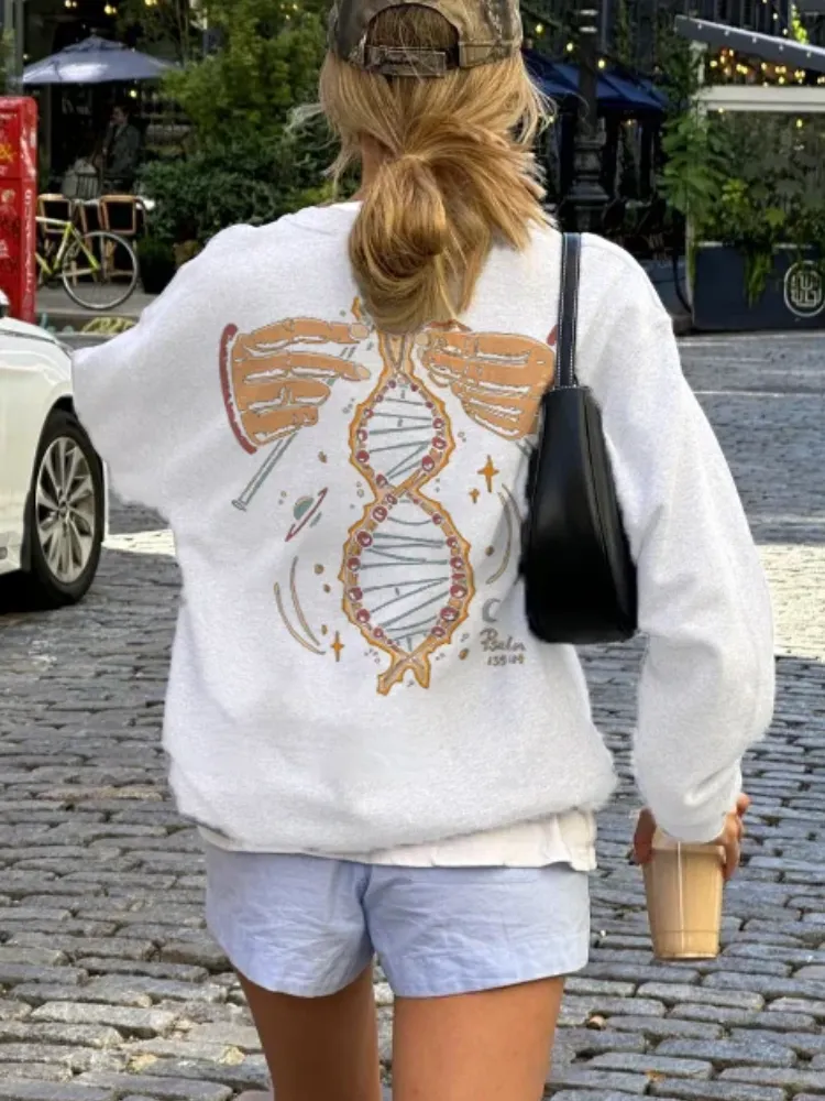 Trendy DNA & Hand Graphic Sweatshirt