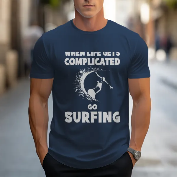 Surfing Themed Life Simplify Graphic T-Shirt
