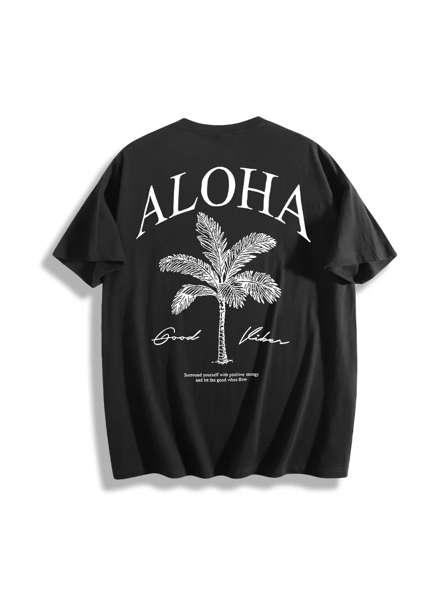Coconut Tree Print Multi-Color Short Sleeves