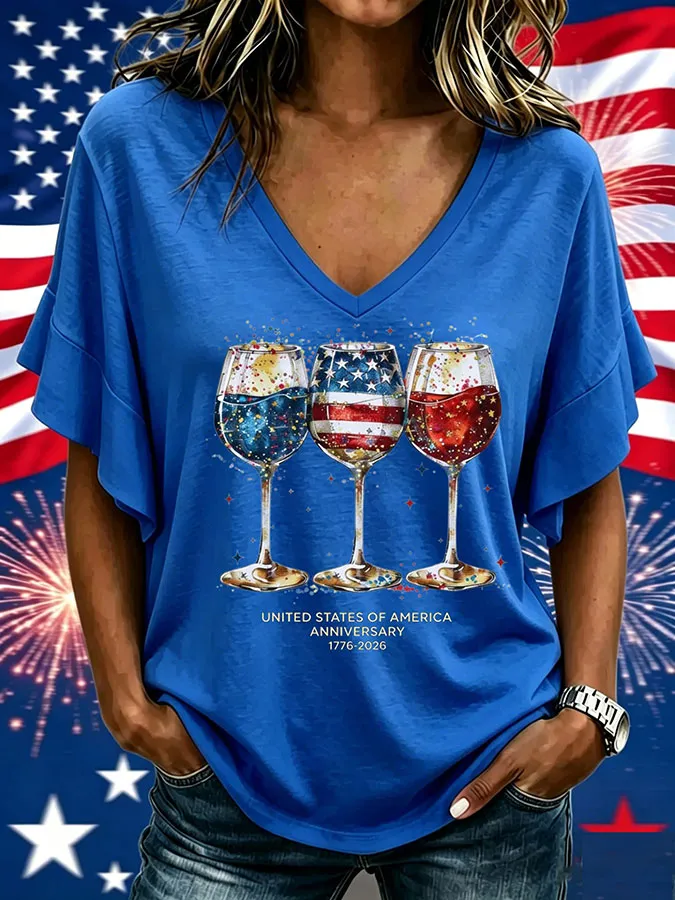 Women'S 250Th Anniversary Printed Casual Top