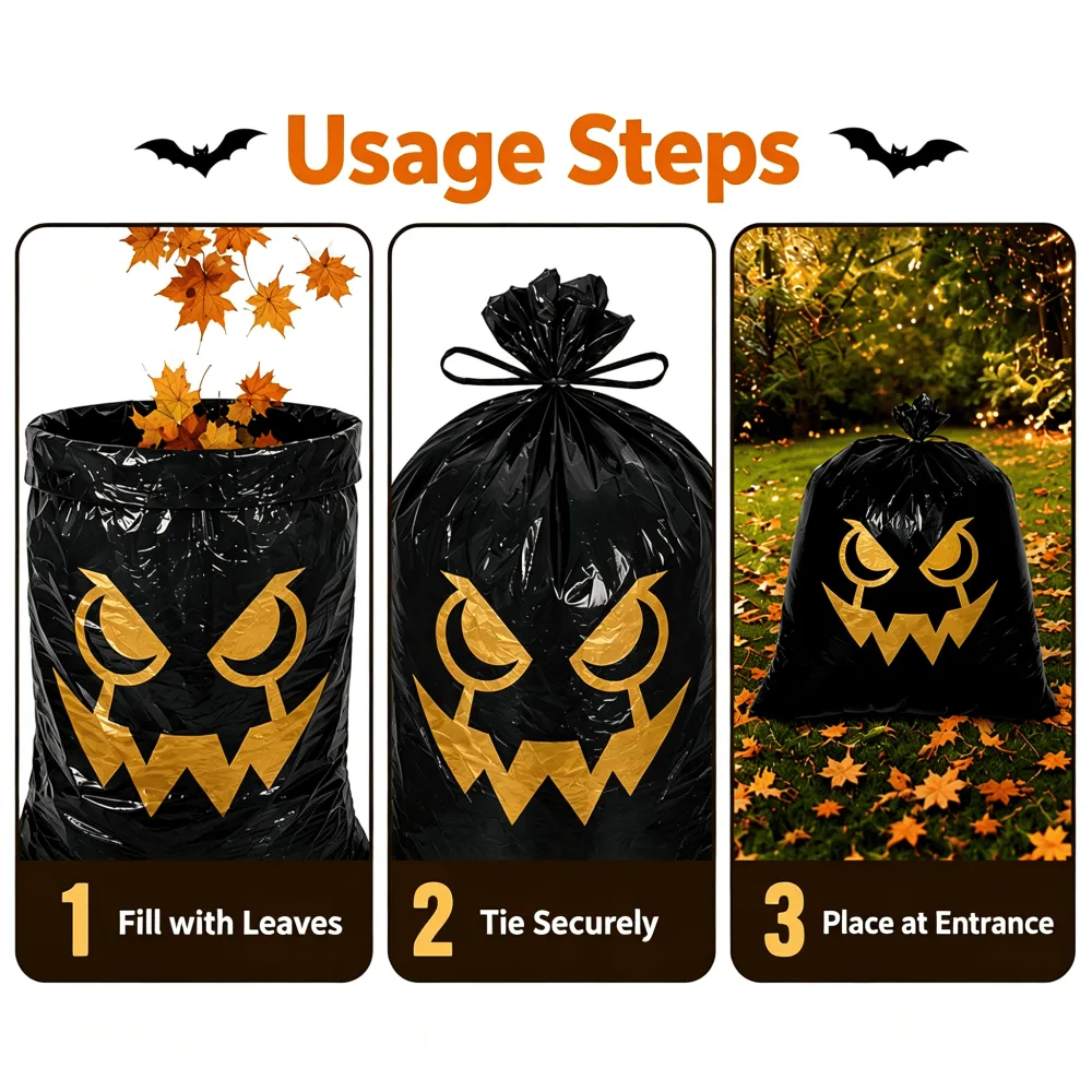 2pcs Halloween Quirky Decorative Leaf Bag 24*30in (61*76.2cm)