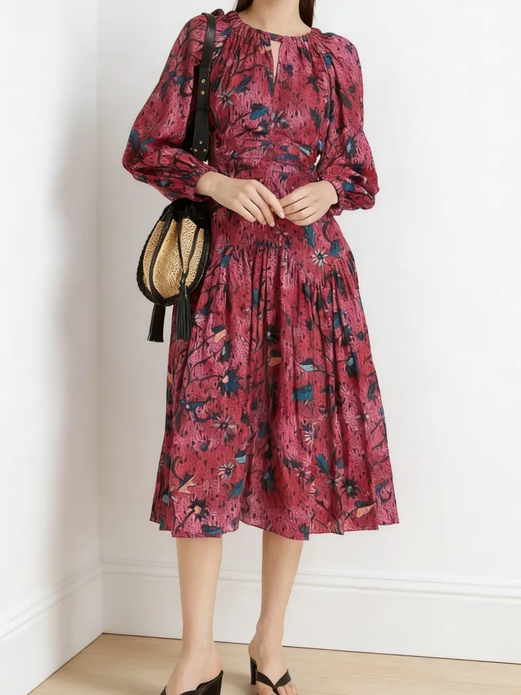 Front Cutout Long Sleeve Dress