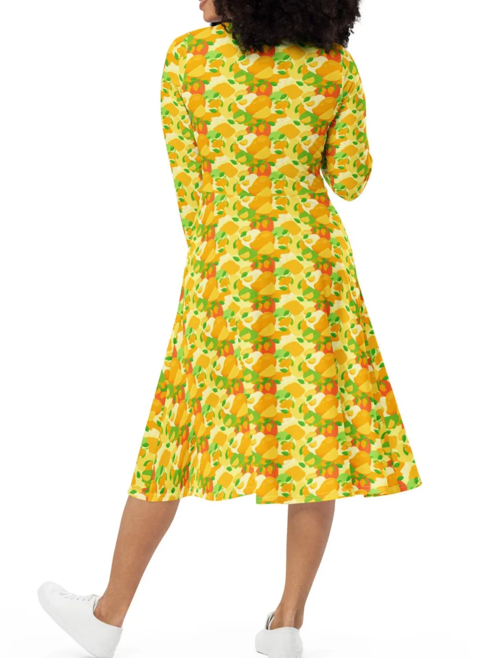 Pocketed Mango Print Dress