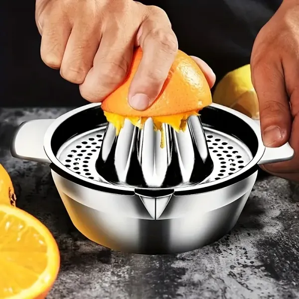 Silvery Stainless Steel Manual Citrus Juicer
