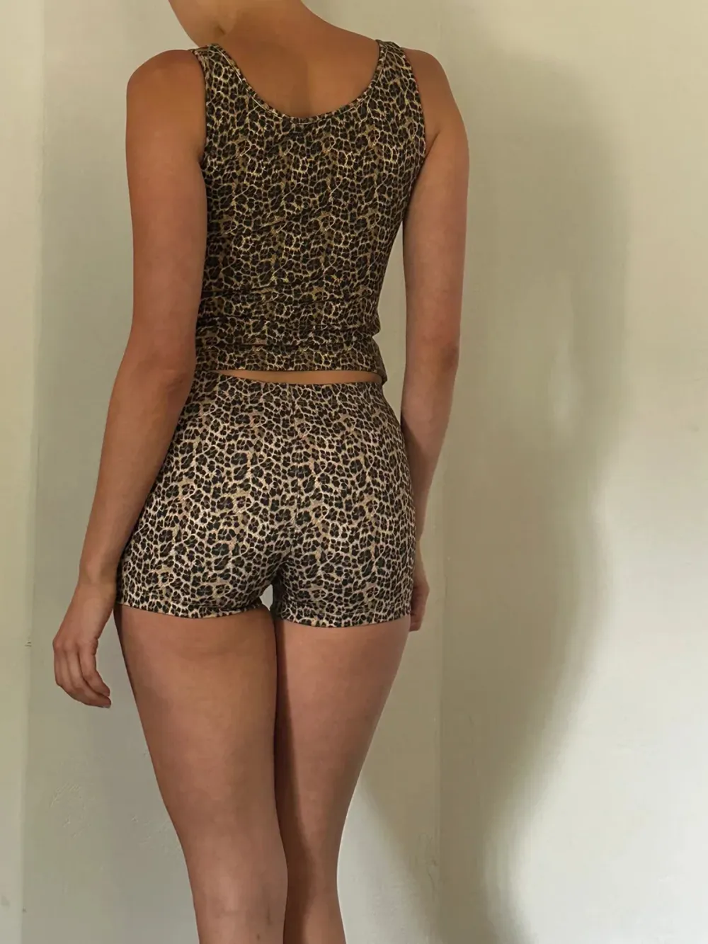 Casual Style Square Collar Top Leopard