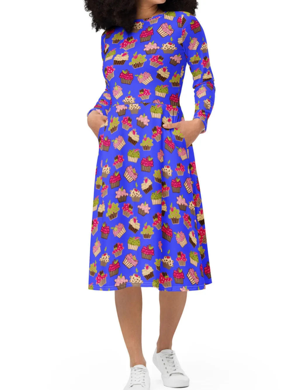 Colorful Cupcake Print Dress