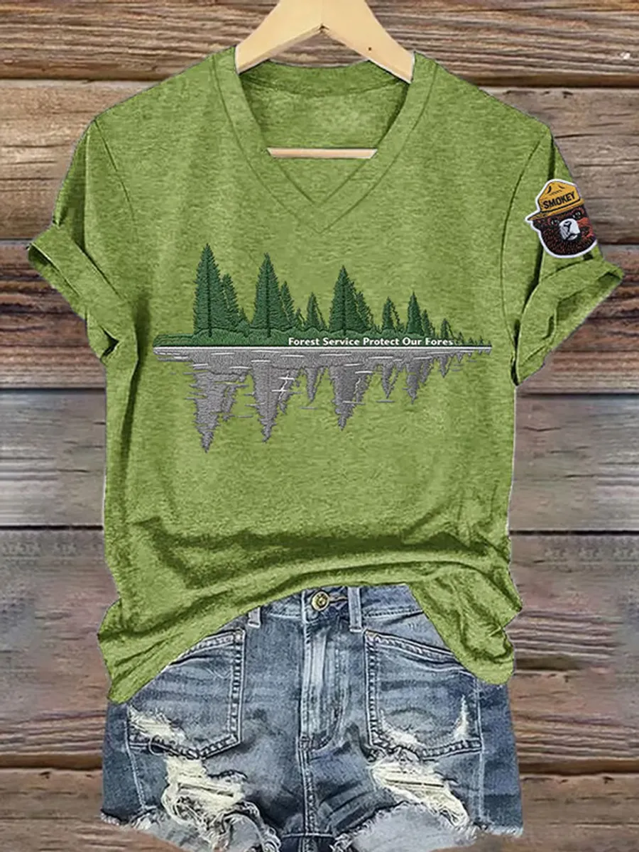 Women's Casual V-Neck Short Sleeve T-Shirt